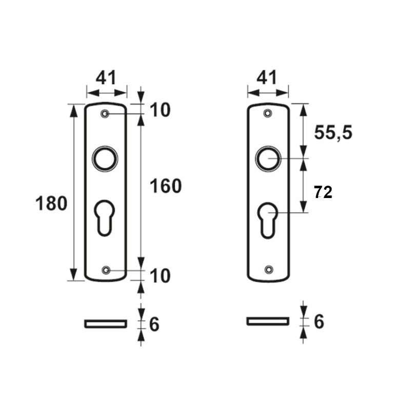AXA Binnendeurschild Curve Cilindergat