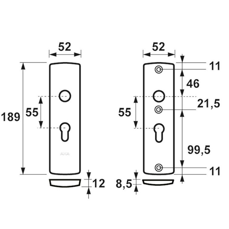 AXA Veiligheidsbeslag Kort Kruk/Kruk