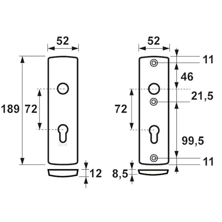 AXA Veiligheidsbeslag Kort Kruk/Kruk