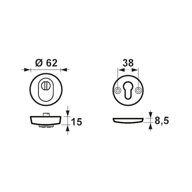 AXA Curve Rozet Rond Kerntrek